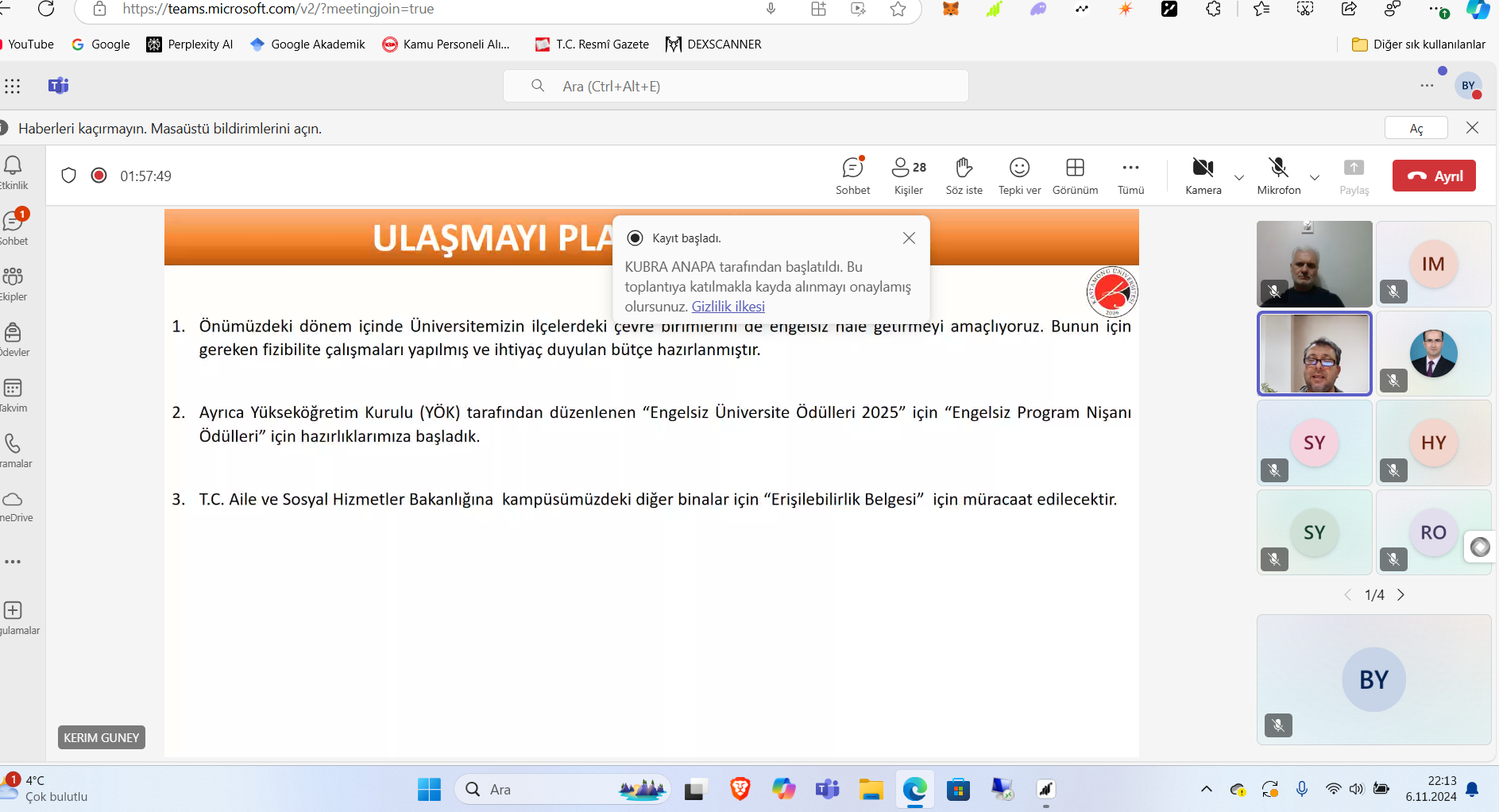 Engelli Öğrenci Birim Temsilcilerimiz İle Bilgilendirme Toplantısı